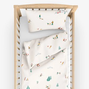 Goldea gyermek pamut ágyneműhuzat kiságyba - téli örömök 90 x 120 és 40 x 60 cm
