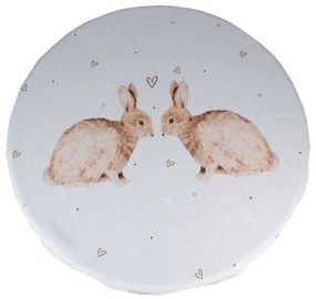 Húsvéti nyuszis pamut kerek asztalterítő Ø 170 cm Szerelmes nyuszik