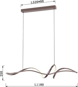 ONLI - LED függőlámpa kábelen KELLY LED/28W/230V rézszínű