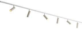 Modern railsysteem wit met 6 spots beige 1-fase - Slimline Uzzy