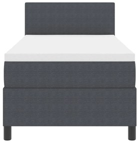 Box Spring Ágy Matraccal Sötétszürke 80x200 cm Kordbársony Szövet