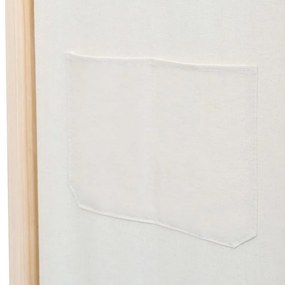 krémszínű 6-paneles szövetparaván 240 x 170 x 4 cm