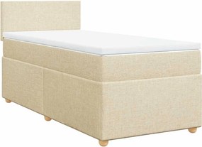 vidaXL krémszínű szövet rugós ágy matraccal 80 x 200 cm