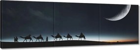 Vászonkép 60x20 Karaván tolózár éjszaka