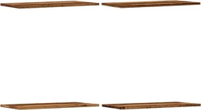 vidaXL 4 db antik fa színű szerelt fa fali polc 60 x 30 x 1,5 cm