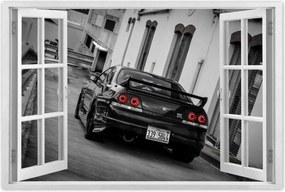 Poszter 60x40 Fekete Nissan Gtr