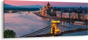 Kép - panoráma a városra, Budapest, Magyarország (120x50 cm)