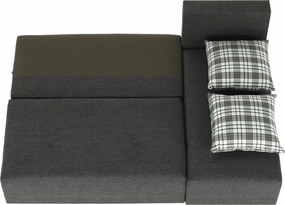 Sarokgarnitúra készlet, szürke melír / mintázott, jobb, MEXX