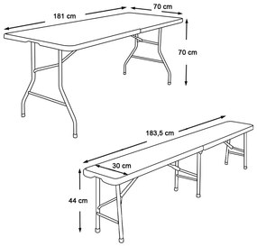 Hordozható sörpad garnitúra
