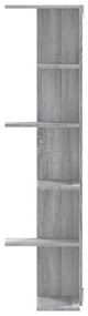 szürke sonoma szerelt fa fali sarokpolc 36,5 x 36,5 x 140 cm