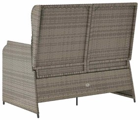 Kerti pad párnával Szürke Poli rattan