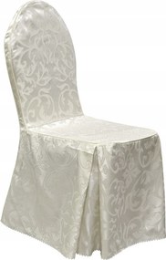Bankett szék huzat kerek háttámlával, fehér