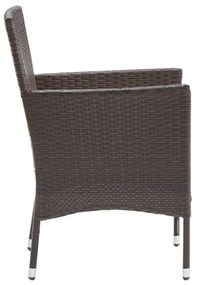 2 db barna polyrattan kerti étkezőszék