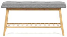 Natúr Bambusz Cipős, Szürke Betétekkel. DR-N1012 GREY2