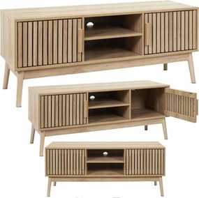 Rtv szekrény Linea bordázott frontok 117 cm Tv alá álló nappaliba