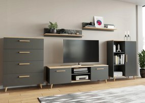 Bútorlap Oslo 3 artisan-antracit komód polc Per