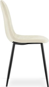 Bézs bársonyszék ASTI fekete lábakkal