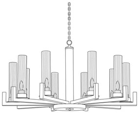 Kolarz 6009.81060 - RAGGIO láncos csillár 10xE14/25W/230V matt króm