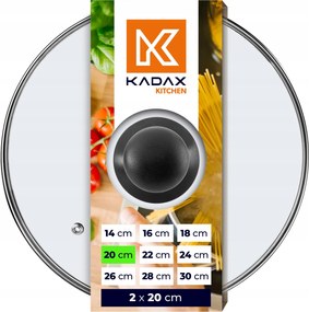 Üvegfedő 20cm Serpenyőhöz Edény Fedő 2x