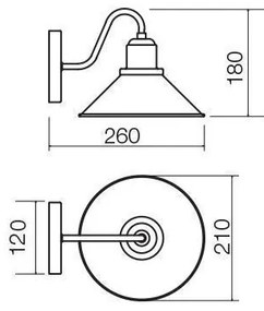 Redo 02-934 - Fali lámpa VERNER 1xE27/42W/230V