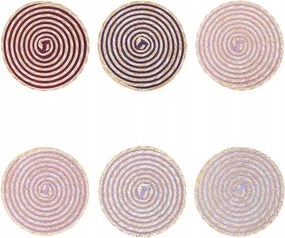 Spirál alátét lila színben 38 cm 6 db Villad´Este rafia