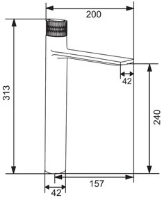 Mexen Zero + - Magas mosdócsaptelep, fekete / arany, 71610-75