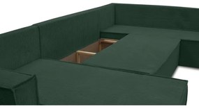 Univerzális, kihúzható U-alakú sarokülőgarnitúra LONDON, zöld