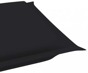 fekete oxford szövet napozóágy párna 186 x 58 x 3 cm