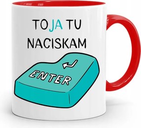 Piros Bögre Informatika Programozó Enter nyomtatott fényképpel