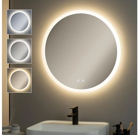 Brilagi - CLARA PRO LED tükör, dimmelhető, beépített fűtéssel és háttérvilágítással, LED/19W/230V, Ø 60 cm, IP44