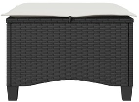 2 db fekete polirattan kerti székek párnákkal 55x55x36 cm