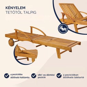 TAMI SUN kerti nyugágy, 195,5x69x85cm, természetes barna Jurhan