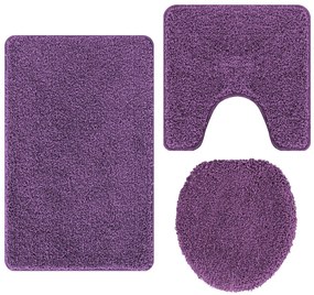 Csúszásmentes fürdőszőnyeg készlet 3 pcs Lila 50 x 50 cm PP