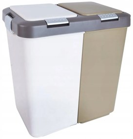 Fehér-bézs műanyag szelektív szemetes 2x20 l Duo Dust – Orion