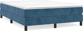 vidaXL sötétkék bársony rugós ágy matraccal 140x200 cm