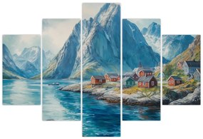 Kép - Norvég falu (150x105 cm)