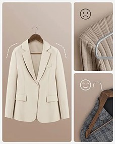 Fából készült fogas, csúszásmentes nadrágrúd, 360°-os forgó kampó, barna