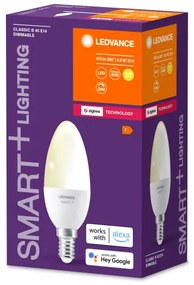 LED lámpa , égő , LEDVANCE Smart+ , E14 , 4.9W , meleg fehér , dimmelhető , Zigbee