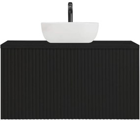 TUANA - Merito fürdőszoba szekrény mosogató alatt - fekete matt - 80x50x43 cm