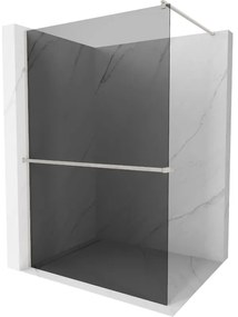 Mexen Kioto+, Walk-In zuhanyparaván polccal és akasztóval 80 x 200 cm, 8mm szürke üveg, csiszolt acél profil, 800-080-121-97-40