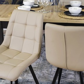 Bővíthető Étkezőasztal Riviera Tölgy/Fekete Színben. SKUBI 120-160 cm