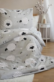 Pamut ágyneműhuzat 2 ágyra SHEEPS, bézs Ágyneműhuzat mérete: 2 db 70 x 90 cm | 2 db 140 x 200 cm