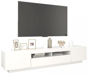 fehér TV-szekrény LED-lámpákkal 200 x 35 x 40 cm