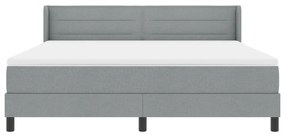 Boxspring Ágy Matraccal, Világosszürke, 180 x 200 cm, Szövet