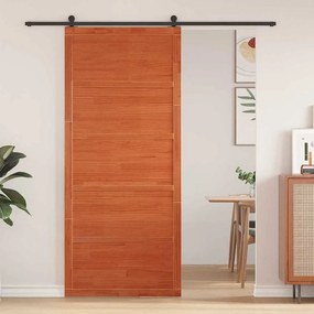 Pajtaajtó Viaszbarna 90 x 208 cm Tömör fenyőfa