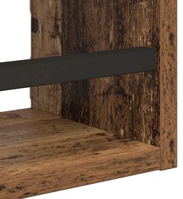 vidaXL Fali polc készlet polcokkal 3 pcs Öreg fa 40x16x14cm Faanyag