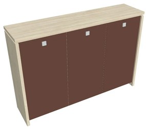Verno közepes gardrób 188 x 46 x 130 cm, üvegajtó, akác / barna
