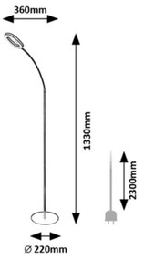 Rabalux 74004 - RADER LED állítható fényerőjű állólámpa LED/11W/230V/3000K