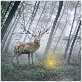 Poszterek 140x140 Szarvas az erdőben
