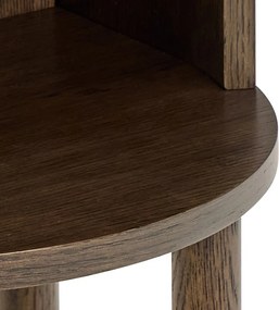 Sötét natúr színű éjjeliszekrény tölgyfa dekorral Paron – Actona